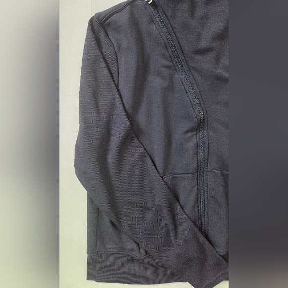 Athleta Women's Malabar Zip Up Hooded Jacket Navy Blue Size Large Pockets - Picture 9 of 11